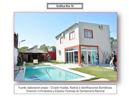 La casa de Tobar donde, según los investigadores, se filmó el video de las amenazas. Foto del peritaje