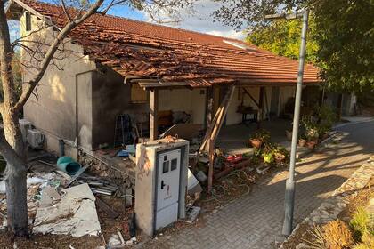 La casa donde cayó un misil desde el Líbano