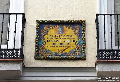 La casa donde vivió el poeta Gustavo Adolfo Becquer, en el Barrio de Salamanca, Madrid