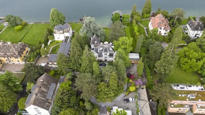 La casa en Suiza de Tina Turner y Erwin Bach vista desde el aire