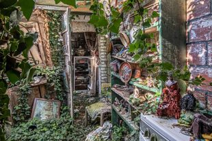 La casa está completamente tomada por plantas