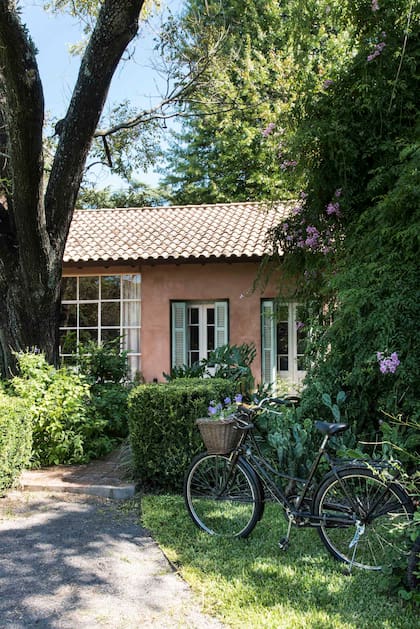La casa está separada de la calle por 60 metros de camino bien plantado. "Es como llegar por un paseo”, describe Mazzinghi, que eligió para las paredes un revestimiento cementicio llaneado en color Siena.