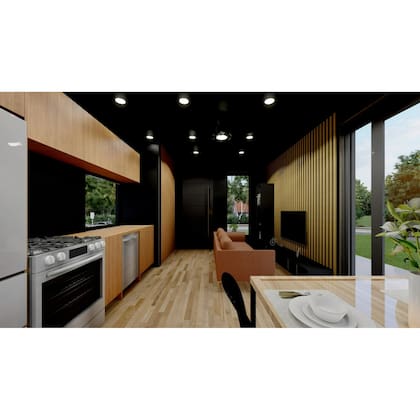 La casa prefabricada tiene un espacio de casi 40 metros cuadrados (Walmart)