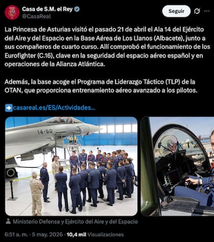 La Casa Real española difundió este martes las imágenes de la actividad