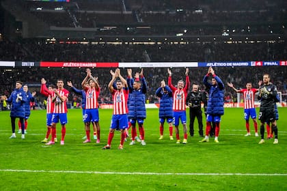 La celebración de Atlético de Madrid tras vencer a Real Madrid en el Wanda Metropolitano