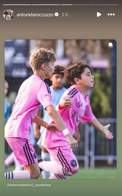 La celebración de gol de Mateo Messi