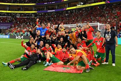 La celebración de Marruecos luego de eliminar a Portugal