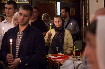 La ceremonia de la Pascua en la iglesia ortodoxa rusa