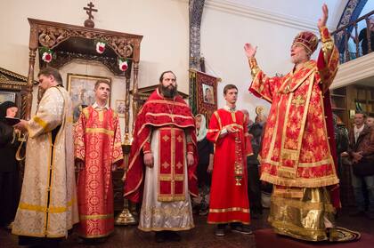 La ceremonia de la Pascua en la iglesia ortodoxa rusa