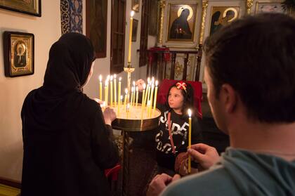 La ceremonia de la Pascua en la iglesia ortodoxa rusa