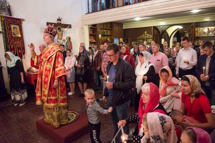 La ceremonia de la Pascua en la iglesia ortodoxa rusa