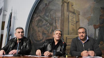 Schmid, Acuña y Daer, cuando integraban el triunvirato de mando de la CGT