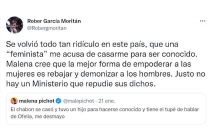 La chicana de Malena Pichot y la respuesta de Roberto García Moritán