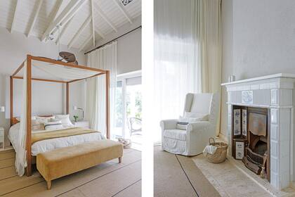 La chimenea está como en los orígenes: con sus azulejos blancos y mosaicos de Pas de Calais aplicados.