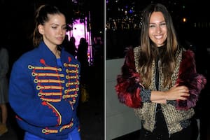 La China, con un look más informal, y Pampita, emponchada, en la reapertura de Tequila