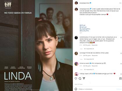 La China contó que su película "Linda" fue seleccionada para el Festival Internacional de Cine de Toronto (Foto: Instagram @sangrejaponesa)