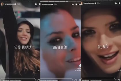 La China publicó un fragmento de su canción "Ay, Ay, Ay" con la frase "Si yo hablara, vos te irías del país" (Foto: Captura de video / Instagram @sangrejapoensa)