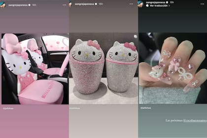 La China Suárez compartió publicaciones de objetos de Hello Kitty (Foto: Instagram @sangrejaponesa)