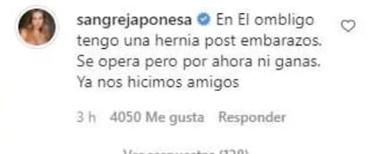 La China Suárez le puso los puntos a sus seguidores tras recibir críticas sobre la forma de su ombligo
