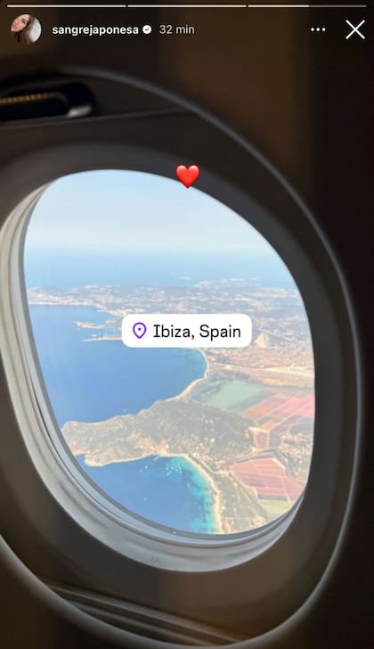 La China Suárez llegó a Ibiza; Wanda Nara también tiene previsto viajar a la isla española (Foto: Instagram @sangrejaponesa)