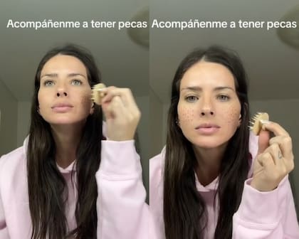 La China Suárez mostró cómo le quedó la cara con pecas (Foto: Captura TikTok @sangrejaponesita)