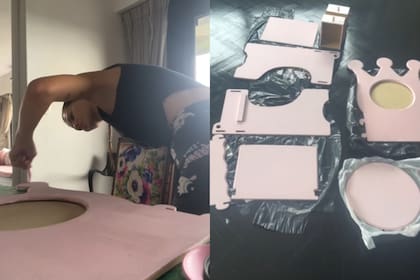 La China Suárez preparó el regalo de Magnolia: le armó un tocador rosa (Foto: Captura de video / Instagram @sangrejaponesa)