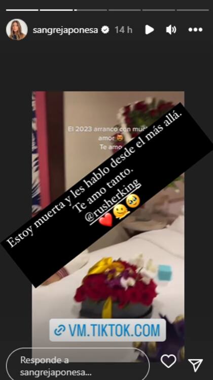 La China Suárez se sorprende ante la tierna sorpresa de Rusherking