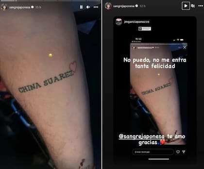 La China Suárez y la dedicatoria a su fan por el tatuaje.