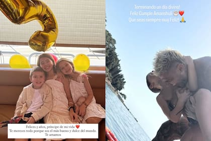 La China Suárez y Mauro Icardi celebraron el cumpleaños de Amancio (Foto: Instagram @sangrejaponesa / @mauroicardi)