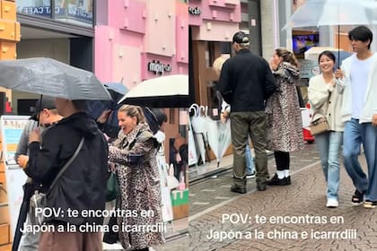 La China Suárez y Mauro Icardi fueron vistos juntos en Japón (Foto: Captura de video / TikTok @caroolineart)