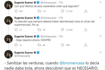La China Suárez y sus aprendizajes durante la cuarentena