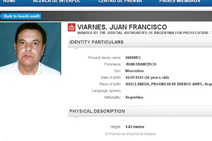 La circular roja que en su momento emitió Interpol