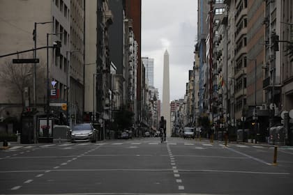 La ciudad de Buenos Aires, vacía hoy en la nueva etapa de restricciones 