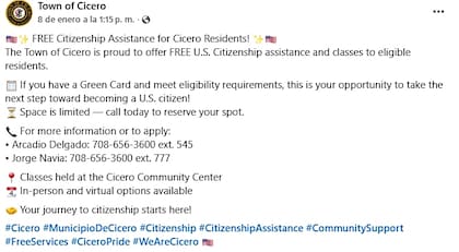 La ciudad de Cicero ofrece clases de preparación para el examen de ciudadanía