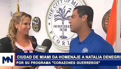 La ciudad de Miami distinguió a Natalia Denegri por su labor humanitaria