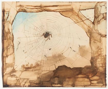 "La ciudad de Vianden vista a través de una tela de araña", 1871