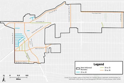 La ciudad de West Hollywood implementa un plan integral que busca reducir choques graves mediante la baja de límites de velocidad en 28 calles