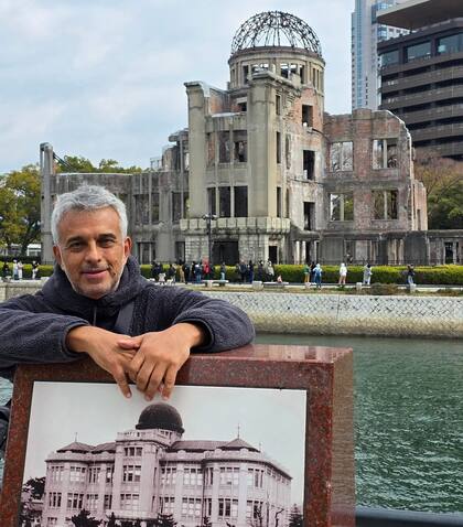 "La ciudad que más duele: Hiroshima", escribió el conductor en otra de las imágenes