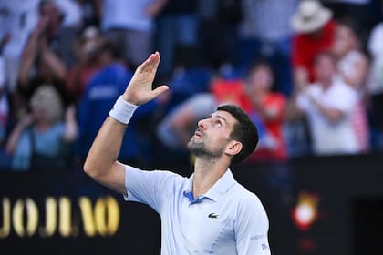 La clásica celebración de Novak Djokovic 