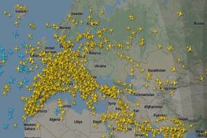 El mapa que muestra como Ucrania es una “isla desierta” de aviones