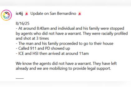 La coalición en defensa de los derechos de los migrantes señaló que no se presentó una orden judicial