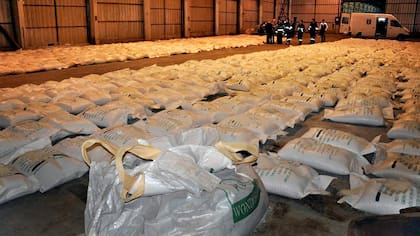 Los casi 40 kilos de cocaína estaban ocultos en un cargamento de 46 tonaladas de arroz