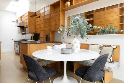 La cocina y desayunador de la excasa de Jessica Parker