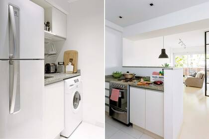 “La cocina y el baño quedaron como estaban. El único cambio que hicimos fue reemplazar la iluminación de la mesada y la entrada por spots embutidos”.