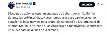La colaboración de Elon Musk en medio de la crisis desatada por los incendios de California