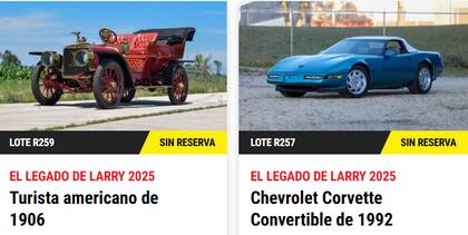 La colección de Larry cuenta con autos antiguos y modernos, con motocicletas y réplicas de diseños históricos (Mecum)