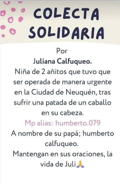La colecta solidaria iniciada por el padre de Juliana