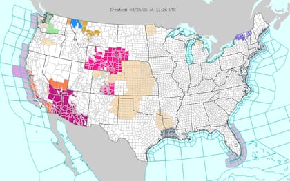 La combinación de baja humedad relativa, aire extremadamente seco y vientos intensos descendentes desde las Montañas Rocosas ha generado un escenario de peligro crítico para la propagación de incendios