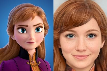 La comparación entre Anna de Frozen y un rostro creado con Inteligencia Artificial