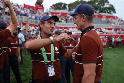 La complicidad del vicecapitán Edoardo Molinari con Justin Rose, uno de los pilares del equipo europeo